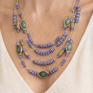 Chico's Multi-Strand Lavender Bead Necklace (BR444)